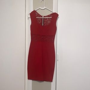 Red bodycon cutout dress